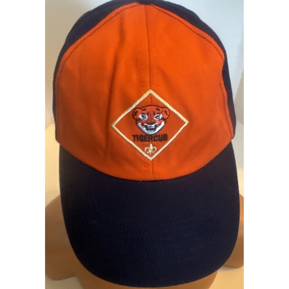BSA Official Tiger Cub Scout Cap/Hat - M/L Adjustable Boy Scouts Hat Orange/Blue